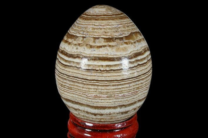 Polished, Banded Aragonite Egg - Morocco #172824